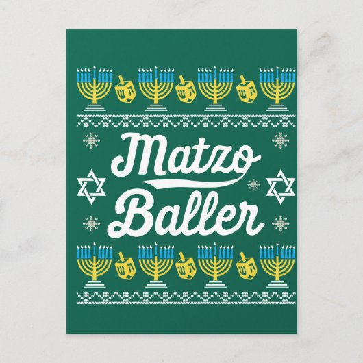Matzo Baller Long Sleeve Funny Hanukkah Geschenke Postkarte (Vorderseite)