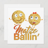 Matzo Ballin'. Pessach Segel Einladung (Vorne/Hinten)