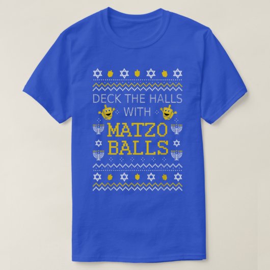 Matzo Balls Ugly Christmas Sweater Judisch Hanukka T-Shirt (Design vorne)