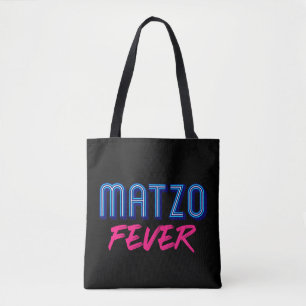 Matzo Fever Blue Pink 70er Jüdisches Disko Slogan Tasche
