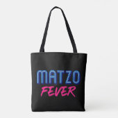 Matzo Fever Blue Pink 70er Jüdisches Disko Slogan Tasche (Rückseite)