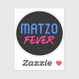 Matzo Fieber Blau Rosa Retro Slogan Jüdisch Aufkleber