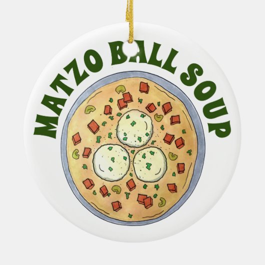 Matzo Matzah Ball Soup Jüdische Küche Pessach Keramik Ornament (Hinten)