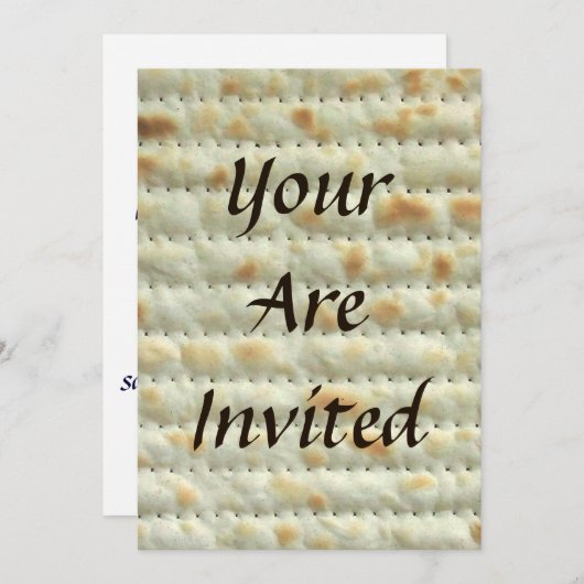 Matzoh Passover Seder Einladung (Vorne/Hinten)