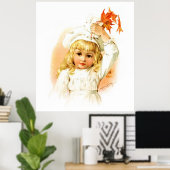 Maud Humphrey: Herbstmädchen mit Ahornblättern Poster (Heimbüro)