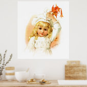 Maud Humphrey: Herbstmädchen mit Ahornblättern Poster (Küche)