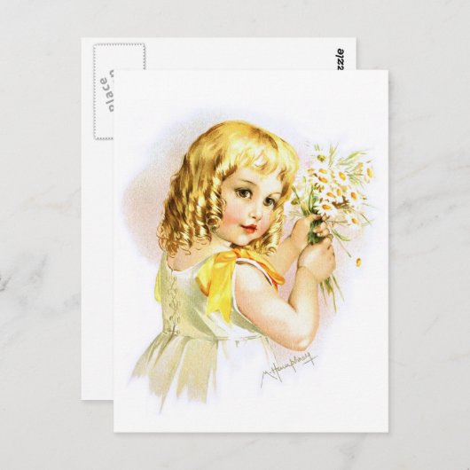 Maud Humphrey: Sommermädchen mit Daisien Postkarte (Vorne/Hinten)
