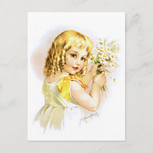 Maud Humphrey: Sommermädchen mit Daisien Postkarte