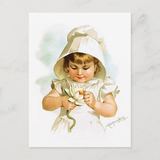 Maud Humphrey: Sommermädchen mit Wasserlilie Postkarte (Vorderseite)