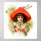 Maud Humphrey: Winter Girl mit Snowballs Poster (Vorne)