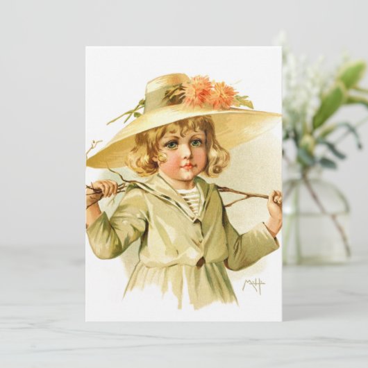 Maud Humphrey: Winter Girl mit Zweigstelle (Stehend Vorderseite)