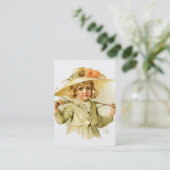 Maud Humphrey: Winter-Mädchen mit Niederlassung Visitenkarte (Stehend Vorderseite)