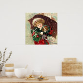 Maud Humphrey's Winter Girl mit Hund Poster (Küche)