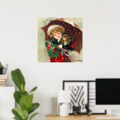 Maud Humphrey's Winter Girl mit Hund Poster (Heimbüro)