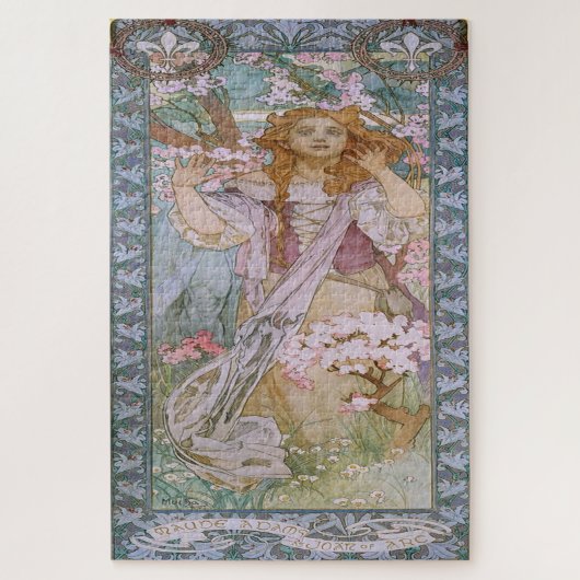Maude Adams als Joan of Arc von Alphonse Mucha Puzzle (Vertikal)
