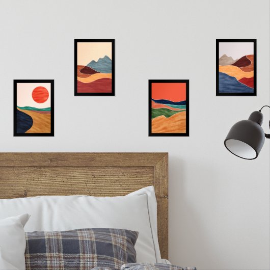 Mauer aus dem Mittelalter Abstrakte Landschaften Bilderwand Sets (Schlafzimmer)