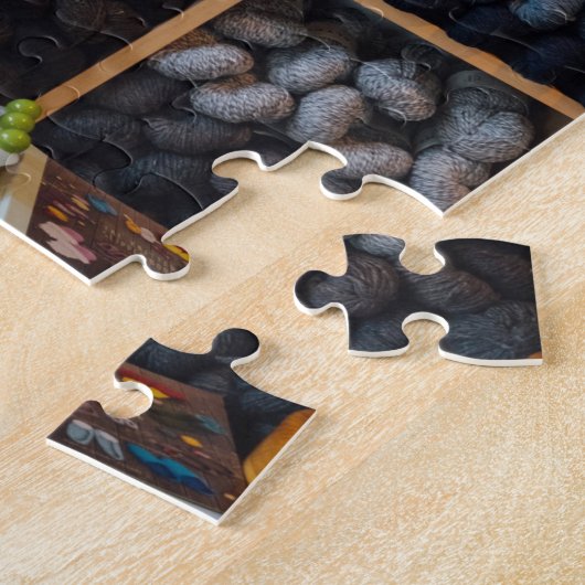 Mauer aus farbenfrohen Garnen Puzzle (Seite)