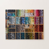 Mauer aus farbenfrohen Garnen Puzzle (Horizontal)