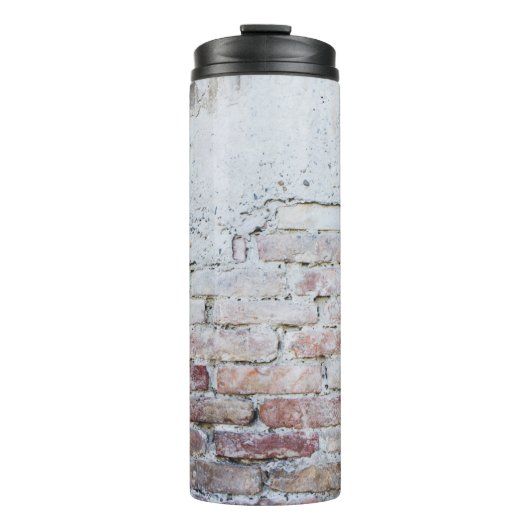 Mauer aus grauem Beton Thermosbecher (Vorderseite)