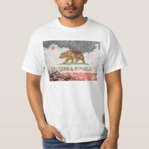 Mauer aus Kalifornienflagge T-Shirt