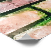Mauer aus rotem Backstein mit stainsabstrakter, al Poster (Ecke)