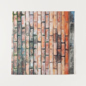 Mauer aus rotem Backstein mit stainsabstrakter, al Wandteppich (Vorderseite (Horizontal))
