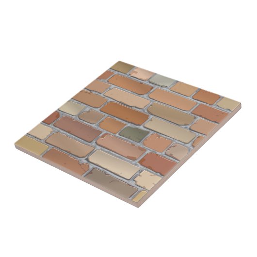 Mauer aus rotem Ziegelstein. Fliese (Seite)