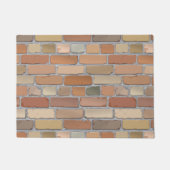 Mauer aus rotem Ziegelstein. Fußmatte (Vorderseite)