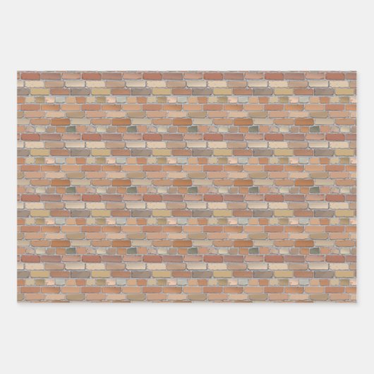 Mauer aus rotem Ziegelstein. Geschenkpapier Set (Vorderseite 2)