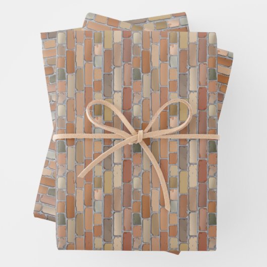 Mauer aus rotem Ziegelstein. Geschenkpapier Set (Beispiel)