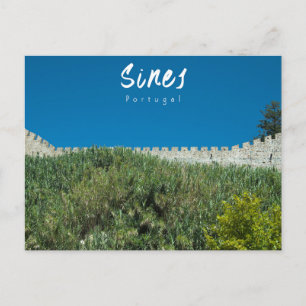 Mauer der Burg Sines - Portugal Postkarte