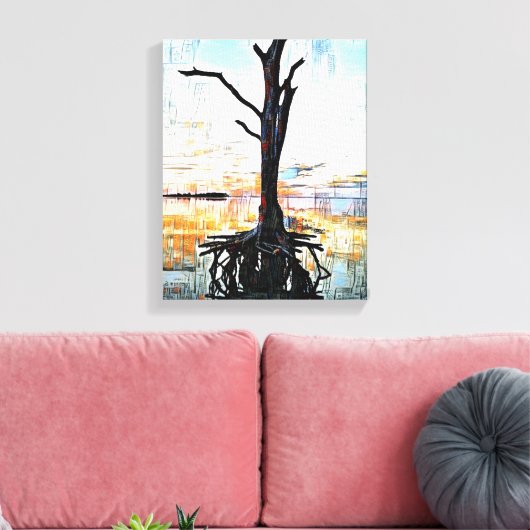 Mauer der Mixed Media Leinwand (Insitu (Wohnzimmer))