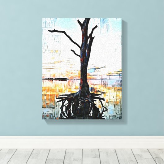 Mauer der Mixed Media Leinwand (Insitu (Holzboden))