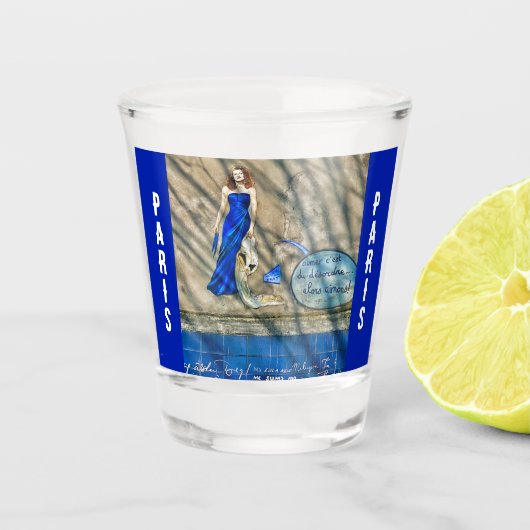 Mauer, die ich Ihnen Liebe | Paris Schnapsglas (Vorderseite)