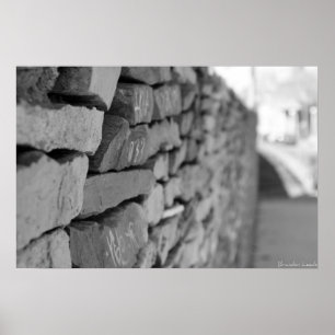 Mauer in Barcelona Poster