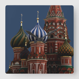 Mauer in Moskau Quadratische Wanduhr