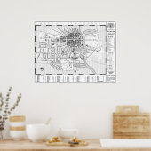 Mauer Karte der Stadt Blackross Poster (Küche)