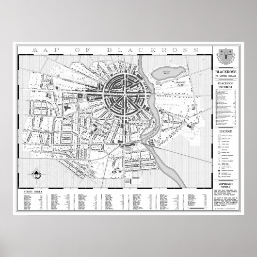 Mauer Karte der Stadt Blackross Poster (Vorne)