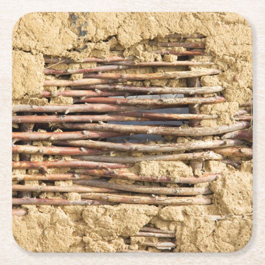 Mauer Rechteckiger Pappuntersetzer (Vorderseite)