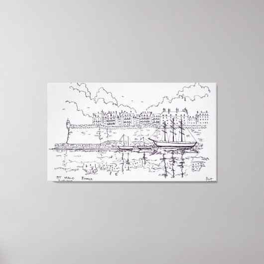 Mauer Stadt Saint-Malo | Bretagne, Frankreich Leinwanddruck (Vorderseite)