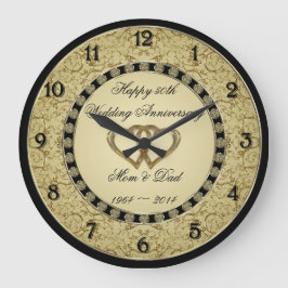 Mauer-Uhr zum 50. Jahrestag der Hochzeit Große Wanduhr