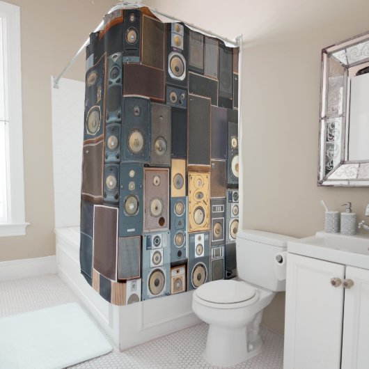 Mauer von Lautsprecher Duschvorhang (Beispiel)