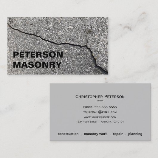 Mauerbau - Mauerwerk - Visitenkarte (Vorne/Hinten)