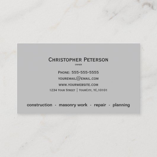 Mauerbau - Mauerwerk - Visitenkarte (Rückseite)