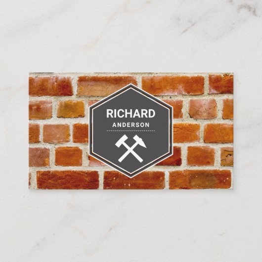 Mauerbau Red Bricks Wall Bricklay Visitenkarte (Vorderseite)