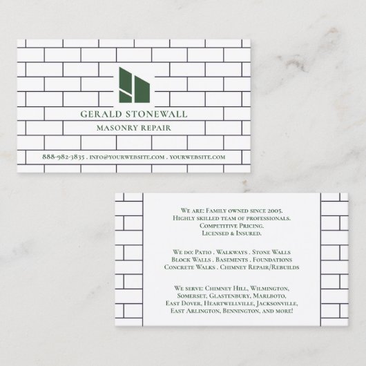 Mauerbau - Visitenkarte (Vorne/Hinten)