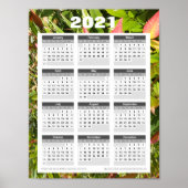 Mauerkalender 2021 Grüne Blätter Poster (Vorne)