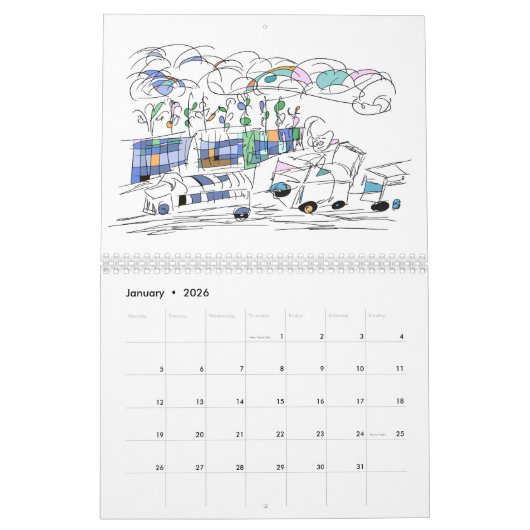 Mauerkalender 2024 mit einzigartigem Kunstwerk Kalender (Jan 2026)