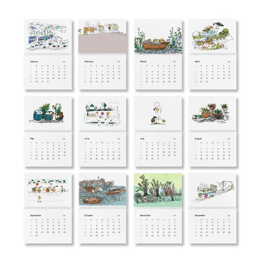 Mauerkalender 2024 mit einzigartigem Kunstwerk Kalender