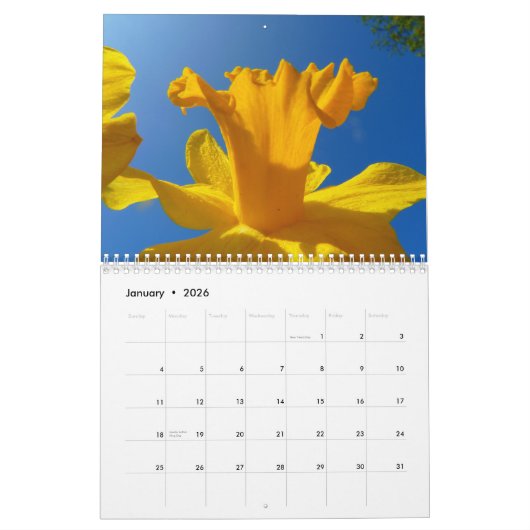 Mauerkalender mit Blume Kalender (Jan 2026)